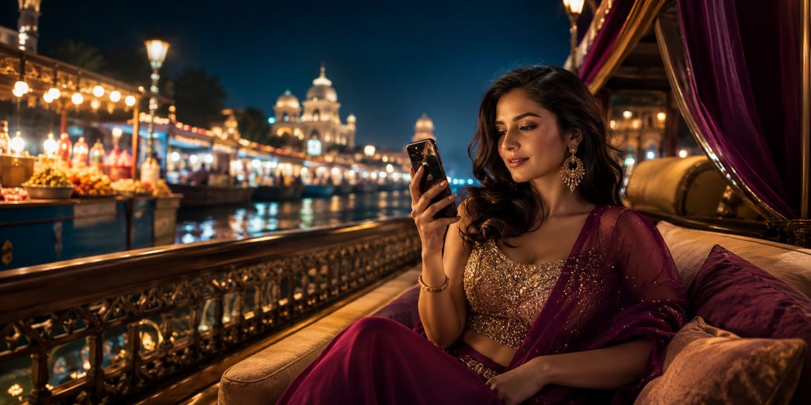 Slots player celebrating big win at night market in Lucknow