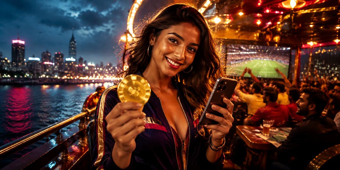 Night market scene in Mumbai with cricket and casino atmosphere